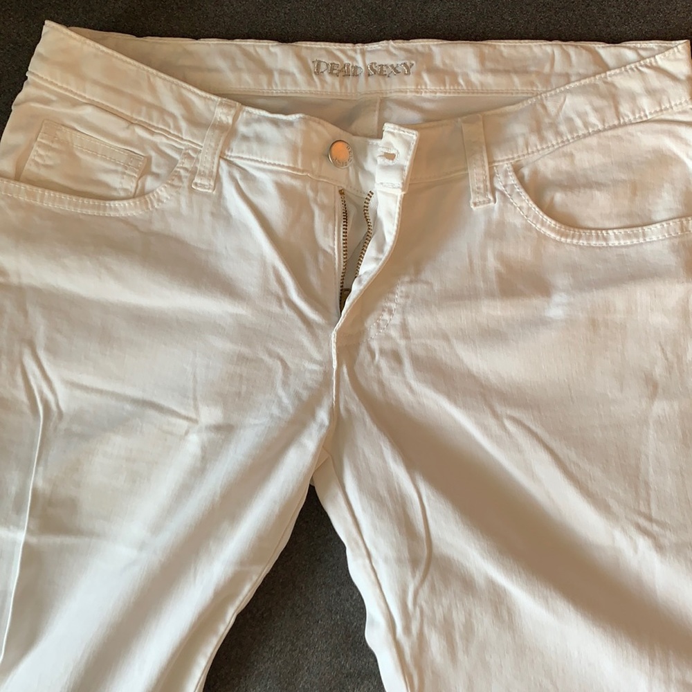 Y2K Dead Sexy Low Rise White Jeans